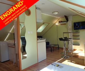 Studio meublé, baignoire, 6 Vélux, 62000 Arras, www.engrand-immobilier.fr